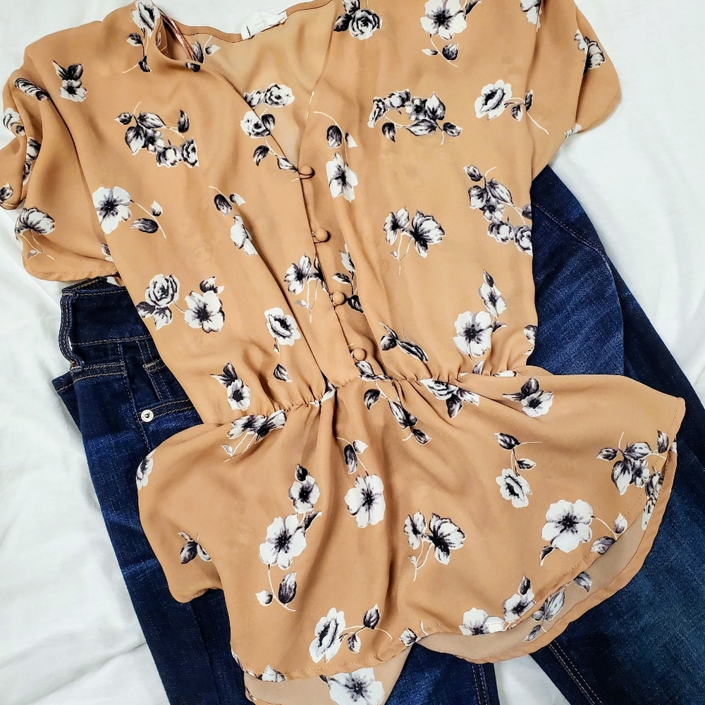 Summer sheer floral top